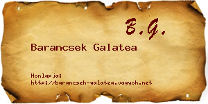 Barancsek Galatea névjegykártya